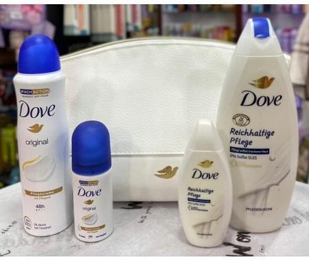 Dove Travel Set Zestaw Prezentowy Żel Pod Prysznic + Dezodorant + Kosmetyczka