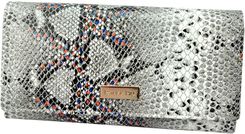 Portfel Damski Skórzany Lakierowany PATRIZIA Długi Max Z Klamrą SN-100 SZARO-POMARAŃCZOWY RFID 18,5 x 9 x 3 [cm]