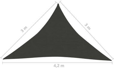 Vidaxl Żagiel Przeciwsłoneczny 160g/m² Antracytowy 3X3X4,2m Hdpe 311089 - zdjęcie 3