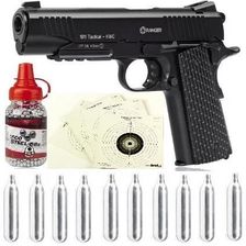 Ranger Pistolet Wiatrówka 1911 Tactical Kwc 4,5 Mm Bb 17 Strzał Zestaw: +Tarcze20 +Śrut1500 +Kapsuły10
