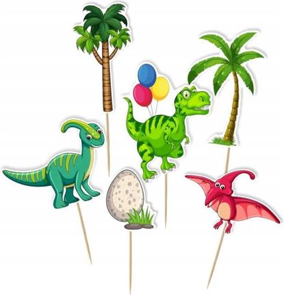 Topper Piker Dekoracja Tortu Dinozaur Dino Party 6