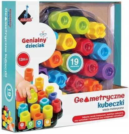 Genialny dzieciak Geometryczne Kubeczki Askato ZABAWKA EDUKACYJNA