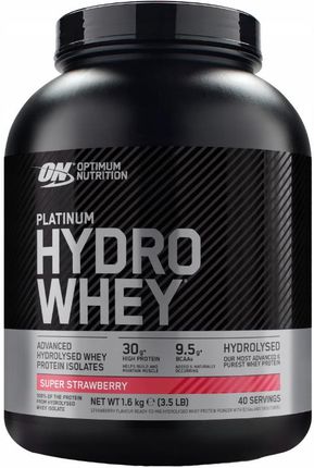 Optimum Nutrition Platinum Hydrowhey Izolat białka truskawkowy - 1600 g