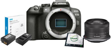 Canon EOS R10 + RF-S 18-45mm 4.5-6.3 + ładowarka i akumulator Newell zamiennik LP-E17