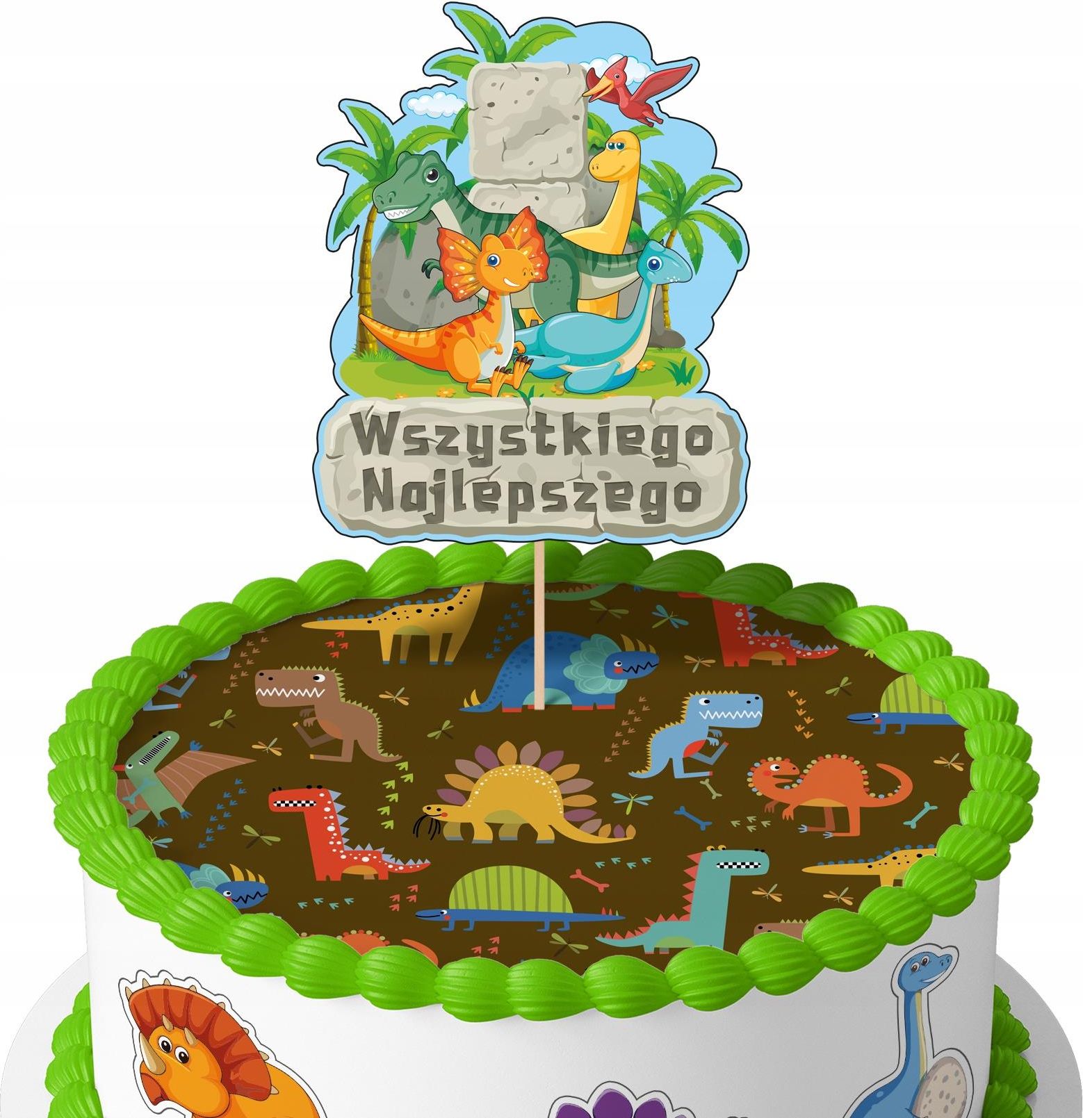 World Case Topper Na Tort Urodzinowy Dinozaury Z Życzeniami - Ceny i ...