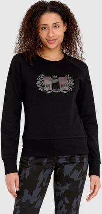 AERONAUTICA MILITARE Czarna bluza damska z dużym haftowanym logo