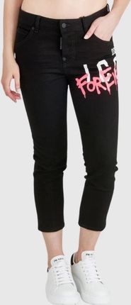 DSQUARED2 Icon forever cool girl cropped jeans czarne jeansy damskie