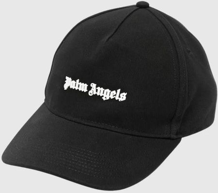 PALM ANGELS Czarna czapka z daszkiem i gumowym logo