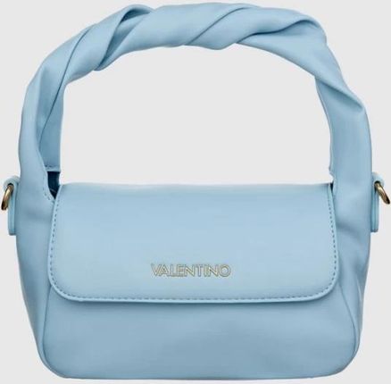 VALENTINO Błękitna mała gładka torebka ze skręconą rączką lemonade satchel