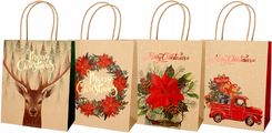 Zdjęcie Incood 4Szt. Torba Prezentowa Świąteczna Craft Eco 26X32X12Cm Boże Narodzenie - Biała Podlaska