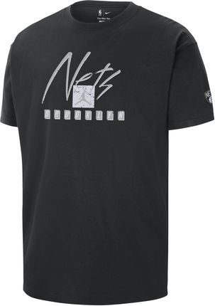 T-Shirt Męski Jordan Nba Max90 Brooklyn Nets Courtside Statement Edition Czerń