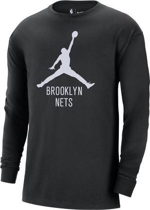 Męski T-Shirt Z Długim Rękawem Jordan Nba Brooklyn Nets Essential Czerń