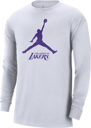 Męski T-Shirt Z Długim Rękawem Jordan Nba Los Angeles Lakers Essential Biel