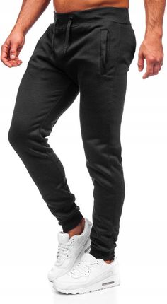 Spodnie Dresowe Joggery Czarne XW01-A Denley_l