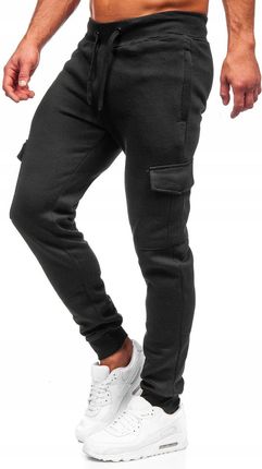 Spodnie Męskie Dresowe Czarne JX326 Denley_m