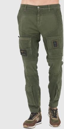 AERONAUTICA MILITARE Zielone spodnie bojówki męskie