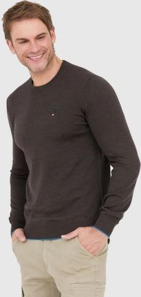 AERONAUTICA MILITARE Brązowy sweter męski z wełny merynosa