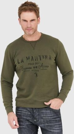 LA MARTINA Zielona bluza męska z vintage logo