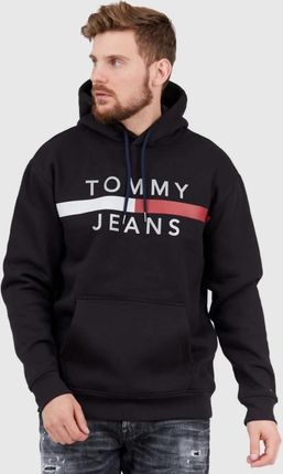 TOMMY JEANS Czarna bluza męska z odblaskowym logo