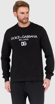 DOLCE & GABBANA Czarna bluza z haftowanym logo