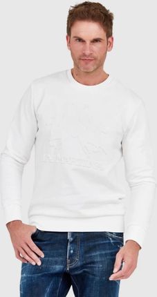 LA MARTINA Biała bluza męska z tłoczonym logo
