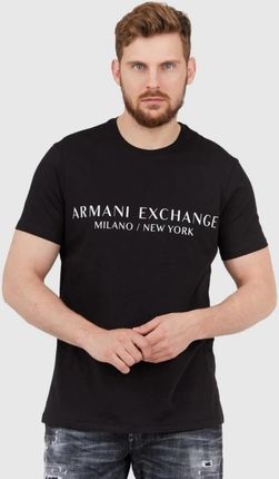ARMANI EXCHANGE Czarny t-shirt męski z aplikacją z logo