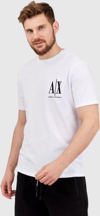 ARMANI EXCHANGE Biały t-shirt męski z wyszywanym logo