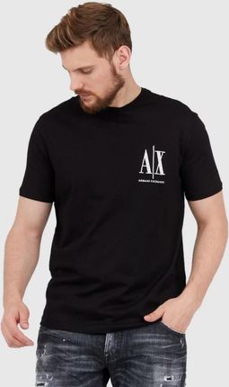 ARMANI EXCHANGE Czarny t-shirt męski z wyszywanym logo