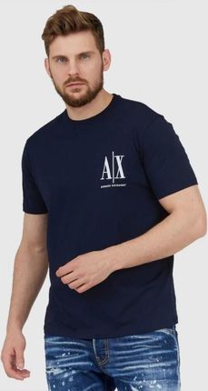 ARMANI EXCHANGE Granatowy t-shirt męski z wyszywanym logo