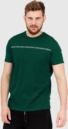 ARMANI EXCHANGE Zielony t-shirt męski z paskiem z logo