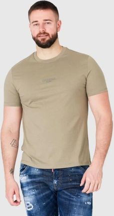 GUESS Khaki t-shirt męski z aplikacją z logo