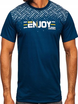 T-shirt Koszulka Ciemno-niebieska 14720 DENLEY_2XL