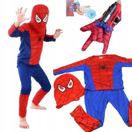 Strój Spiderman ( Bluzka, Spodnie, Maska I Wyrzutnia) - 122-128