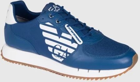 EA7 Niebieskie sneakersy z białą podeszwą