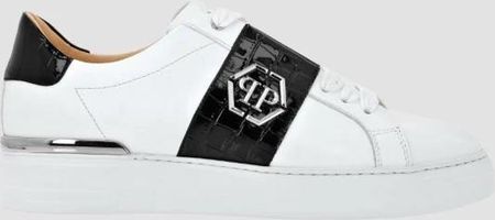 PHILIPP PLEIN Białe sneakersy Leather Lo-top