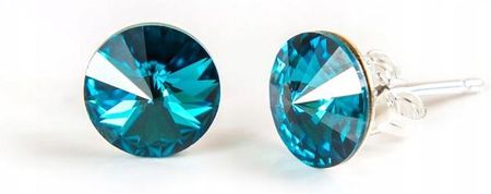 Gemsilver Srebrne Kolczyki 925 z kr. Swarovski Rivoli 6mm Bz