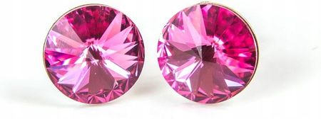 Gemsilver Srebrne Kolczyki 925 z kr. Swarovski Rivoli 6 Rose