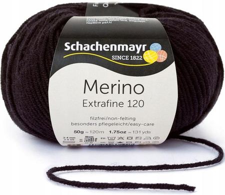 Schachenmayr Merino Extrafine 120 00199 Czarny 1612316555