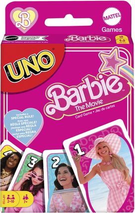 Mattel Barbie filmowa UNO Gra Karciana dla Fanów Filmów z Postaciami i Scenami HPY59