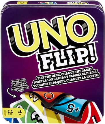 Mattel Gry UNO Flip w Metalowym Pudełku GDG37