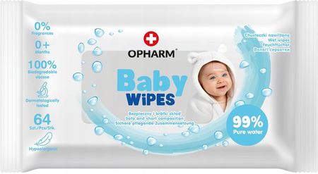 Opharm Baby Wipes Chusteczki nawilżane dla dzieci, 64szt.