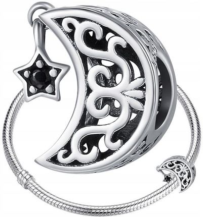 Galanteria Royal Charms Księżyc srebro 925 koralik beads cyrkonia