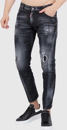 DSQUARED2 Czarne jeansy męskie sexy twist jean
