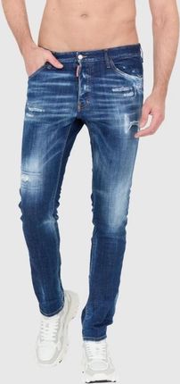 DSQUARED2 Granatowe jeansy z przetarciami