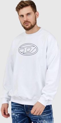 DIESEL Biała bluza męska z wytłaczanym logo