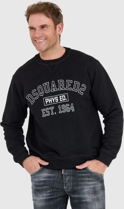 DSQUARED2 Czarna bluza męska z logo phys ed.