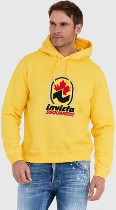 DSQUARED2 Żółta bluza męska invicta cool hoodie