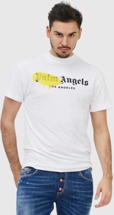 PALM ANGELS Biały t-shirt męski z logo
