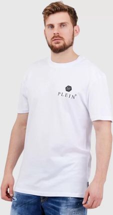 PHILIPP PLEIN Biały t-shirt męski Round neck ss iconic plein