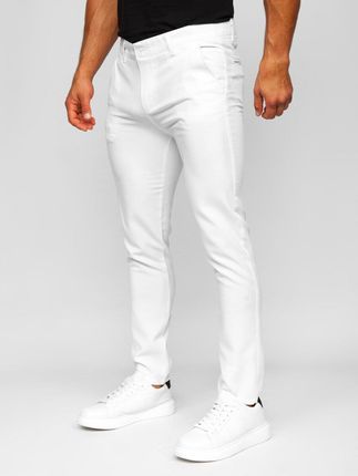Spodnie Chinosy Męskie Białe 0055 DENLEY_36/XL